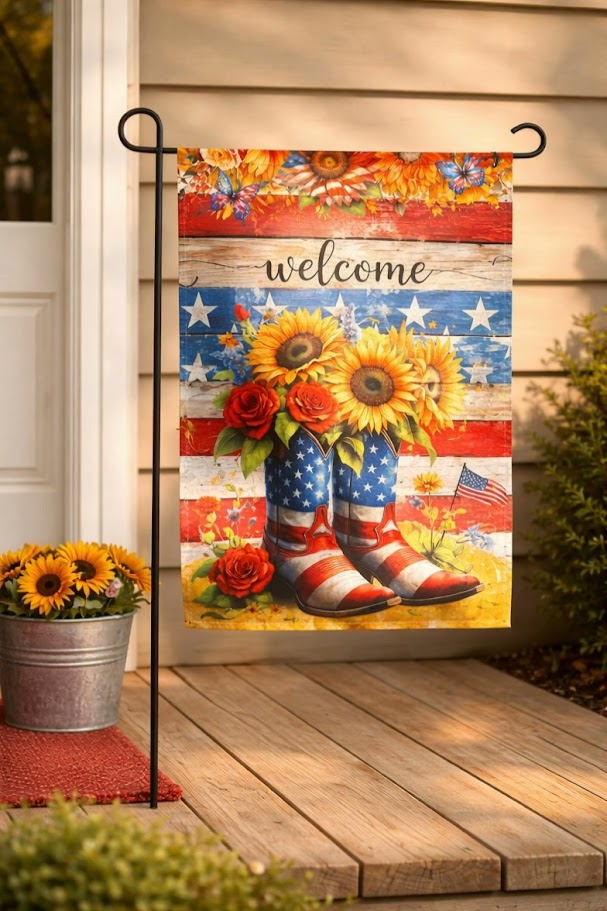  Welcome Patriotic Boots Garden Flag 🤠✨
