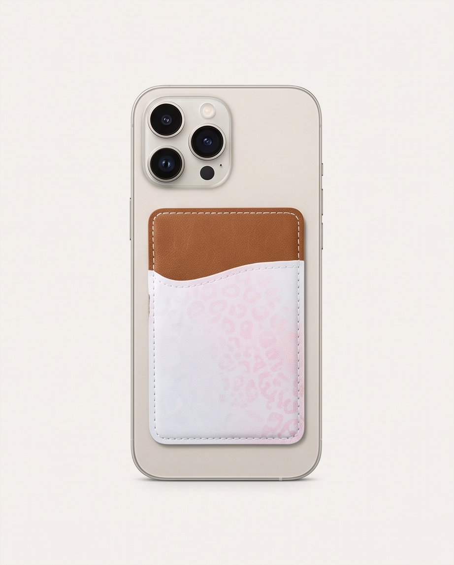 Blush Leopard Leather Phone Cardholder ✨📱