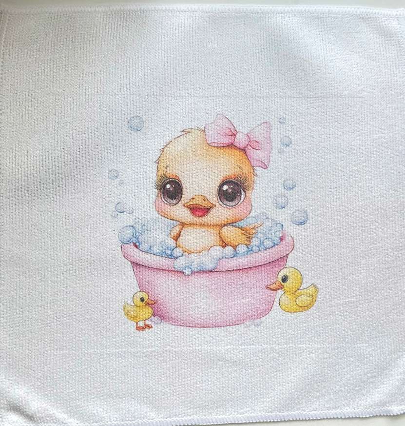 Baby Duck Bubble Bath Washcloth – Soft, Handmade & Perfect for Little Ones
