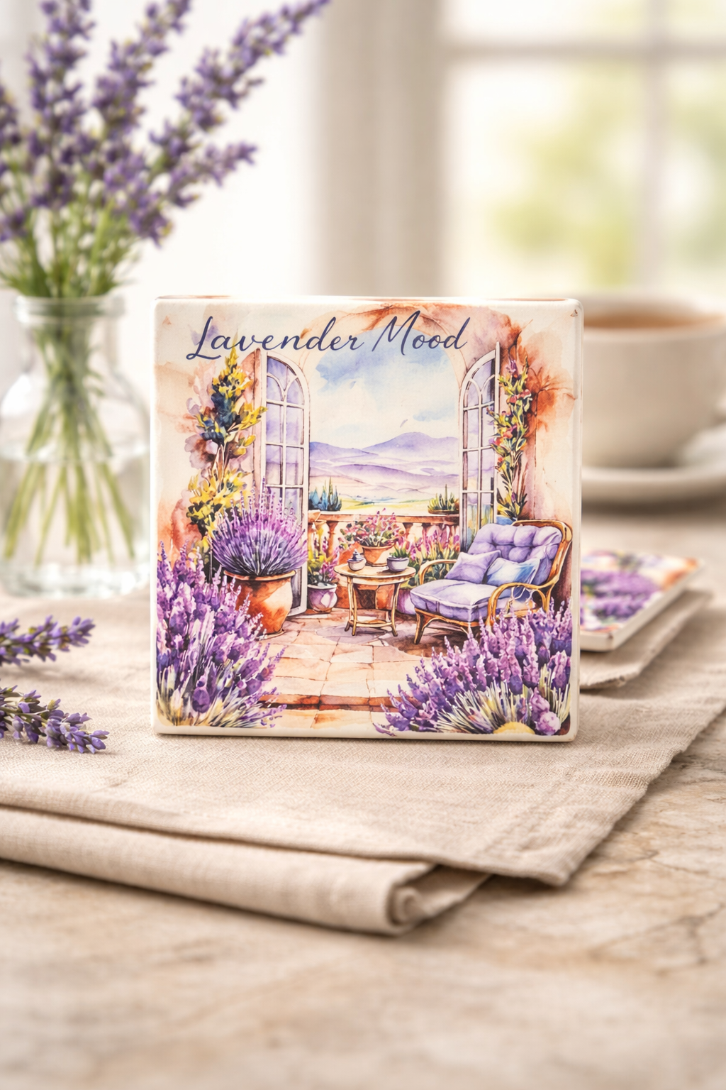 Lavender Mood Terrace Art Tile ✨