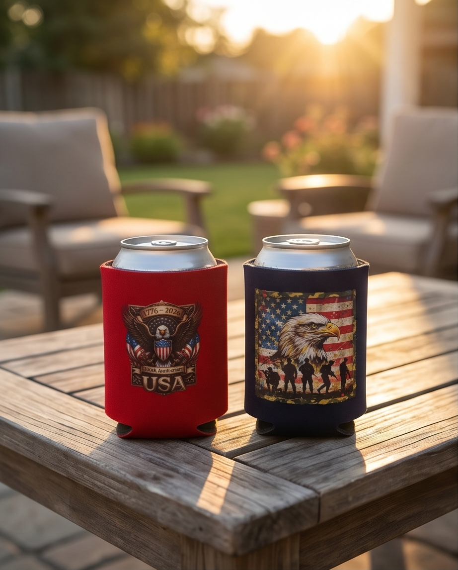 America 250 Patriotic Can Cooler Set