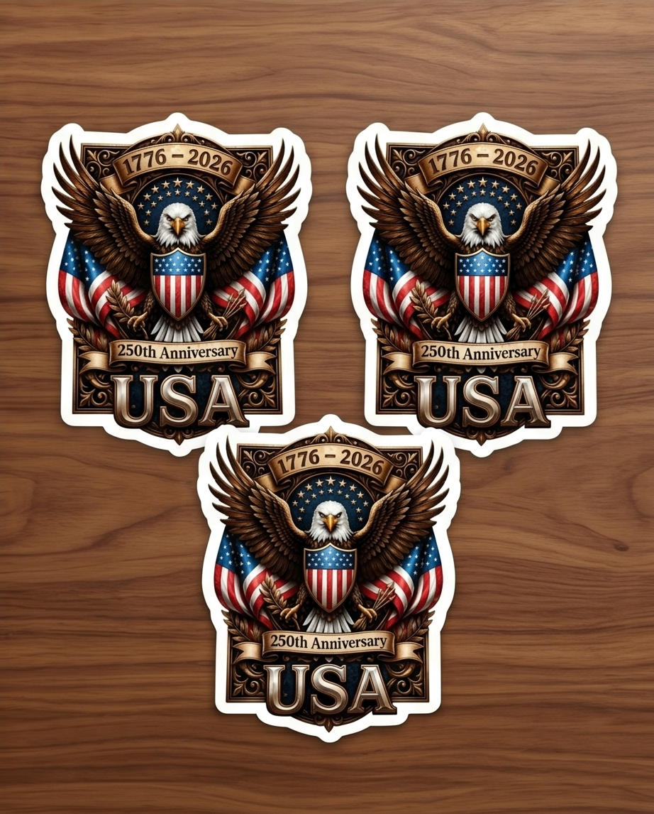 USA 250th Anniversary Eagle Sticker – Patriotic America 1776–2026 Souvenir Decal