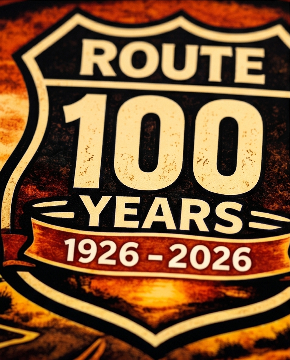Route 66 Centennial Sticker – Historic Route 66 100 Years Anniversary Decal (1926–2026)