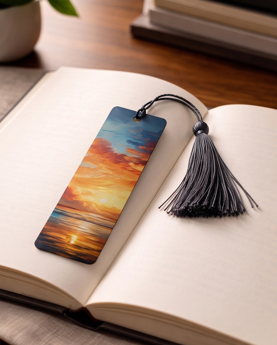 Sunset Serenity Ocean Bookmark ✨🌊📚