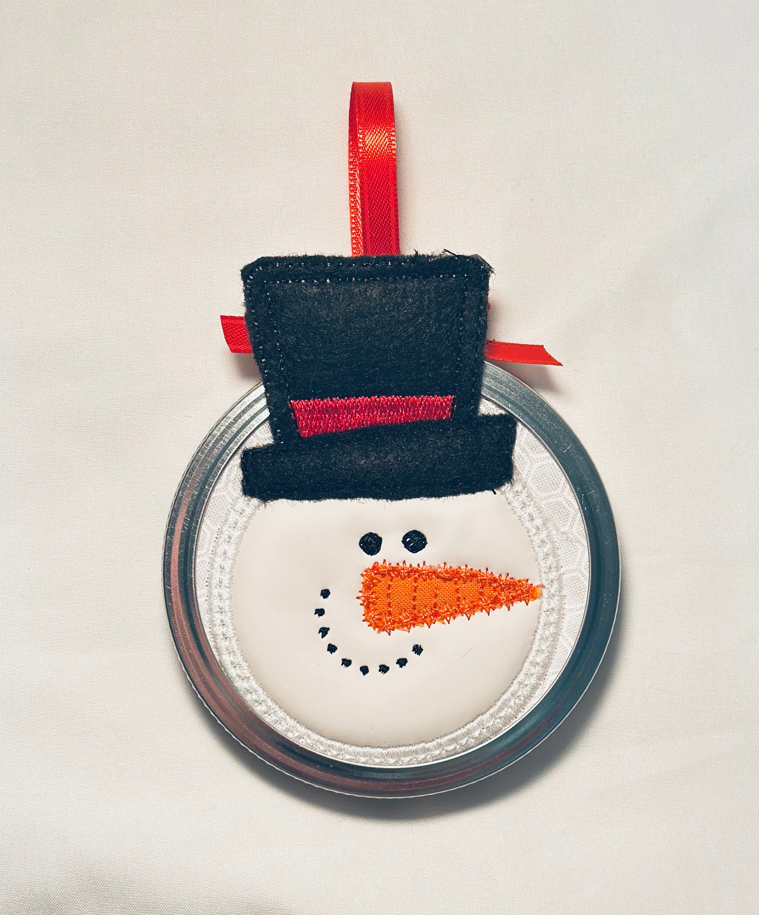 Snowman Jar Topper Ornament