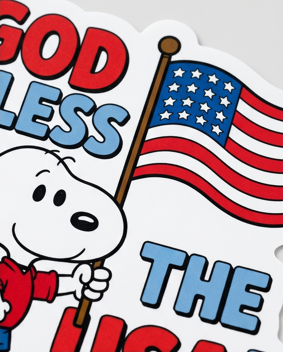 God Bless the USA Patriotic Sticker – American Flag & Freedom Celebration Decal