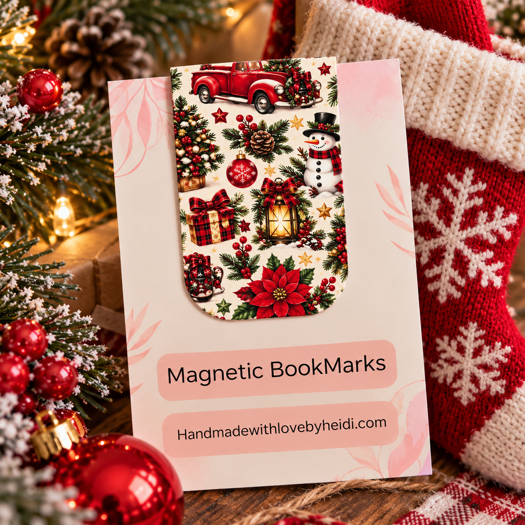 Vintage Christmas Cheer Magnetic Bookmark
