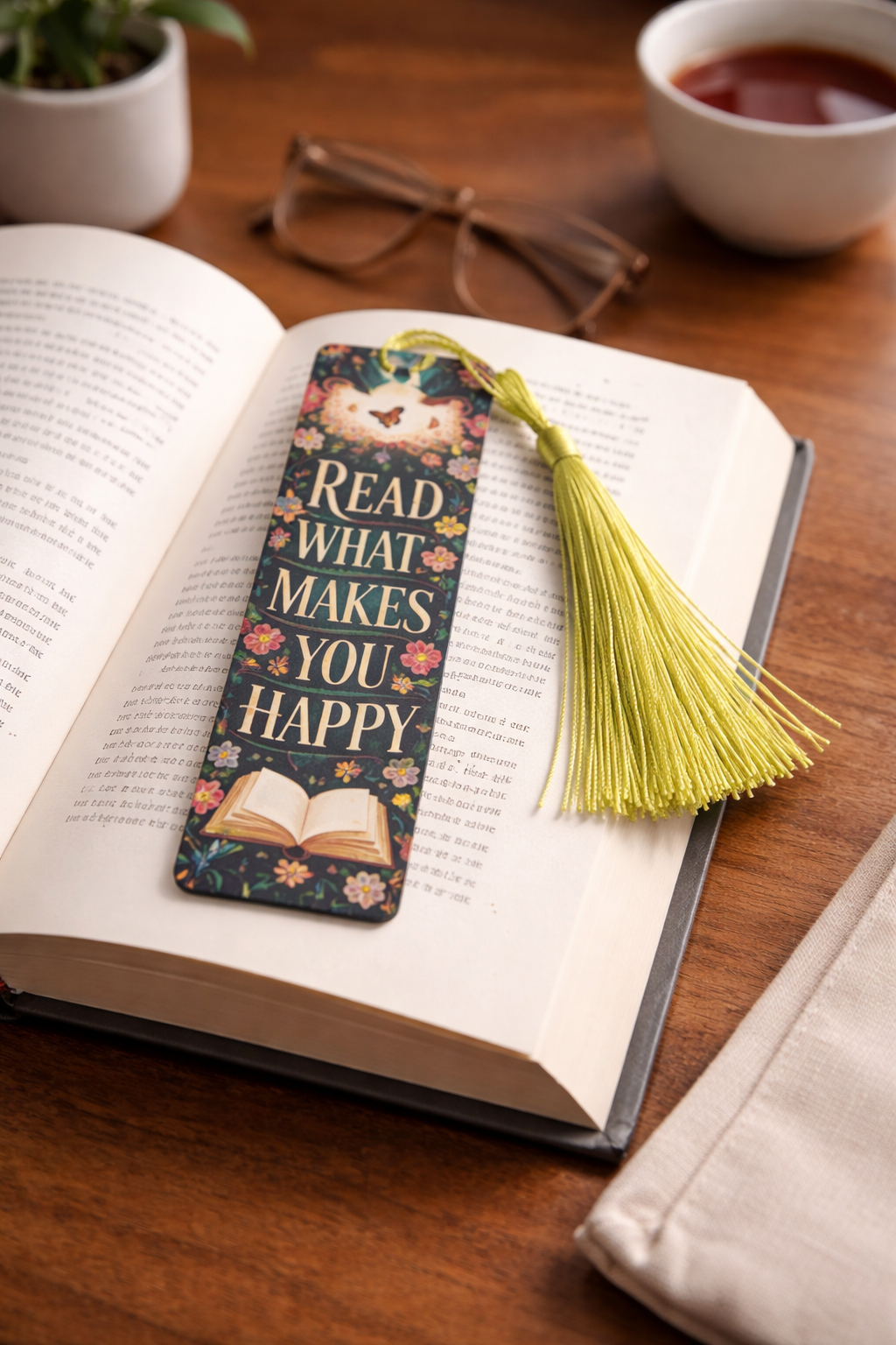“Read What Makes You Happy” Bookmark 🌼📚