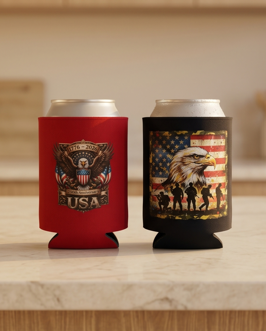 America 250 Patriotic Can Cooler Set