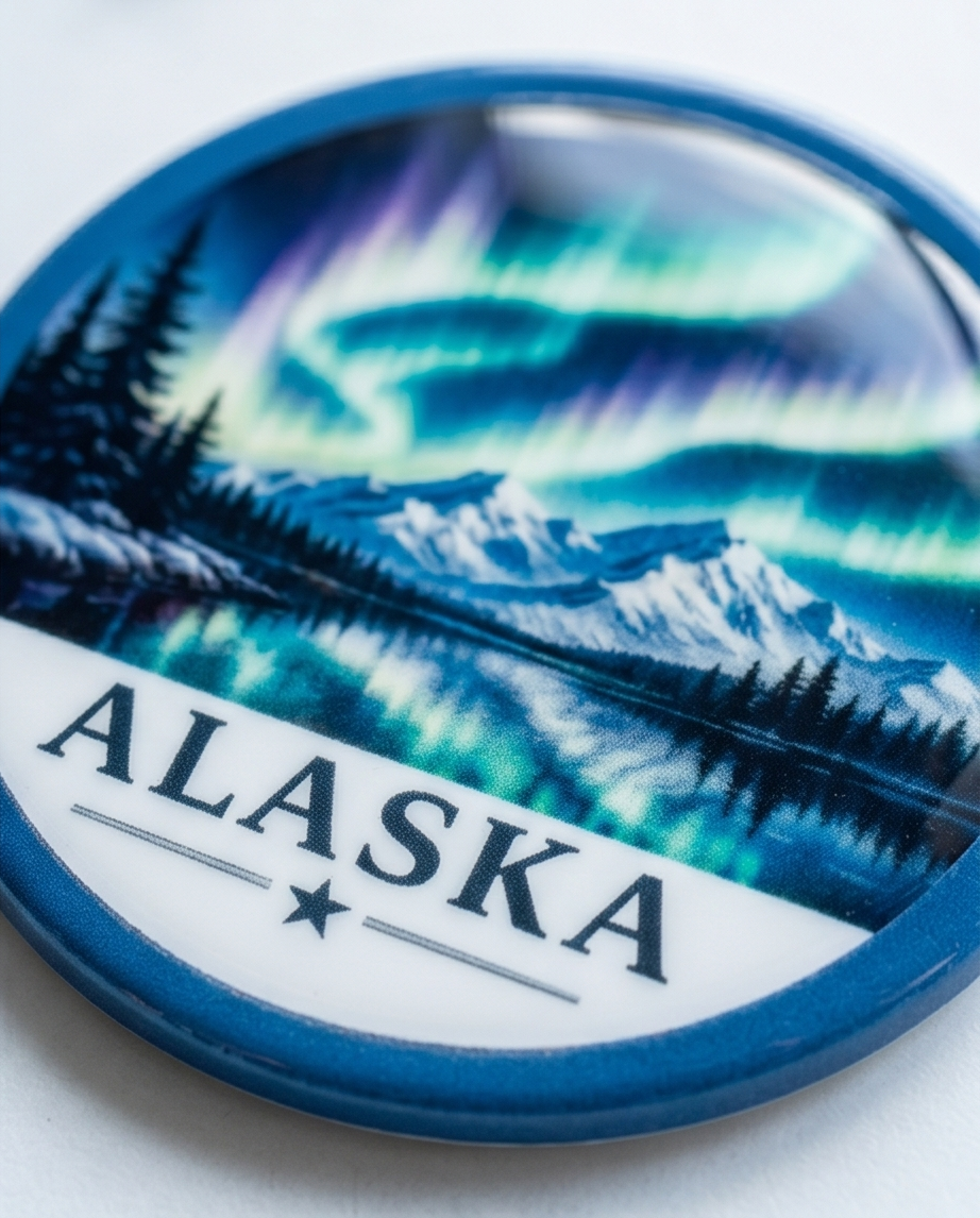 Alaska Mountain & Aurora Keepsake Ornament