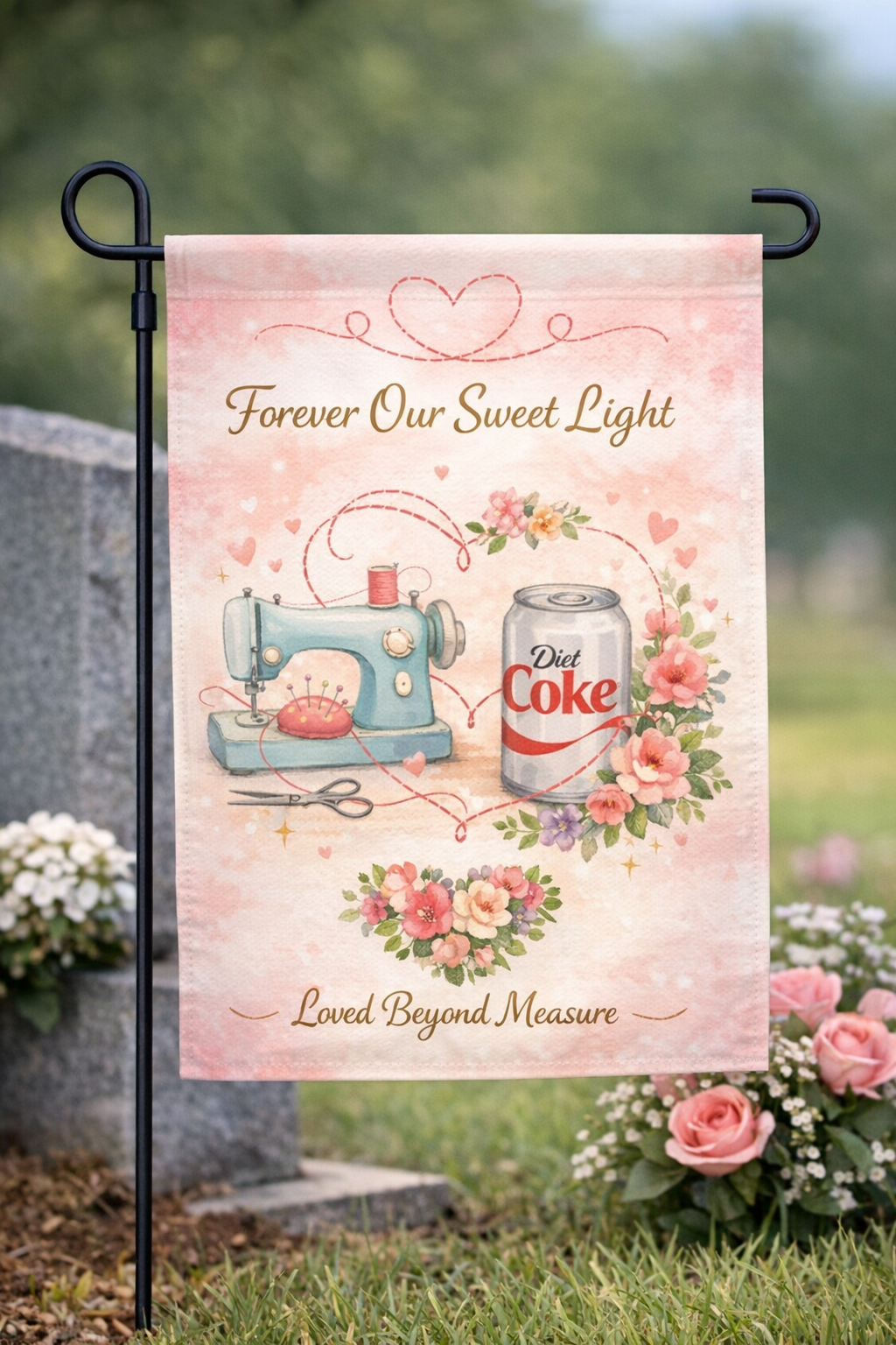 Diet Coke/ Sewing Machine Memorial Flag