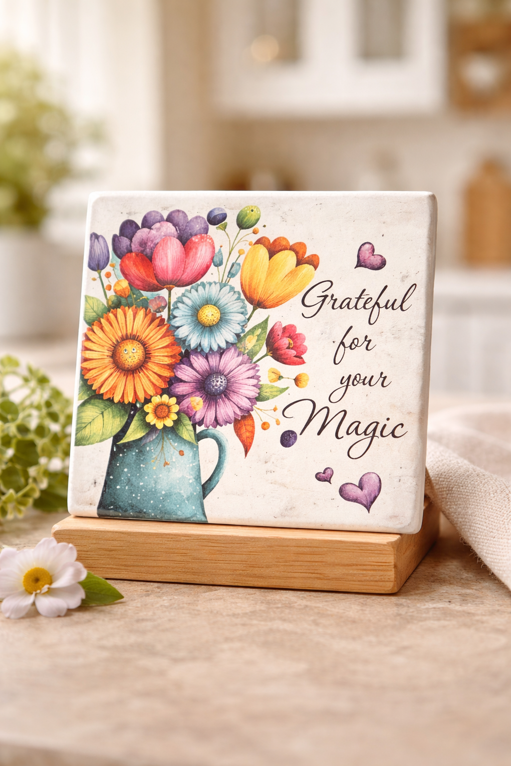 Grateful for Your Magic Floral Tile ✨🌿