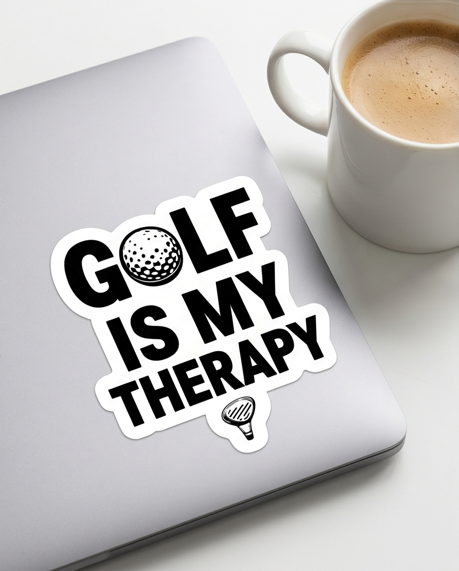 Golf Is My Therapy Sticker – Funny Golf Lover Decal