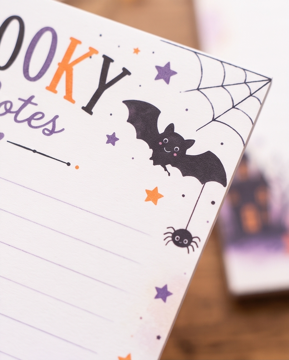 Halloween Notepad, Spooky Notes Memo Pad, Cute Ghost Stationery, Pumpkin Notepad, Fall Desk Accessories, Halloween Gift