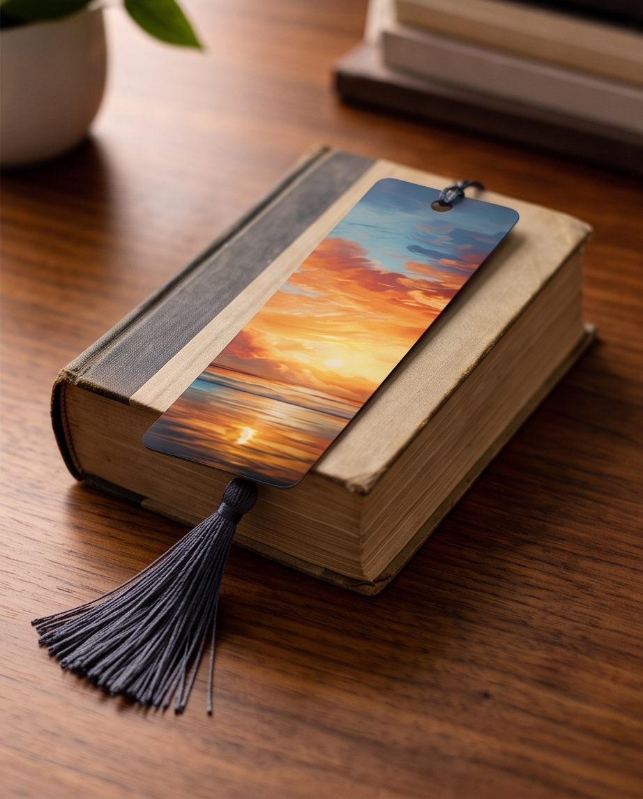 Sunset Serenity Ocean Bookmark ✨🌊📚