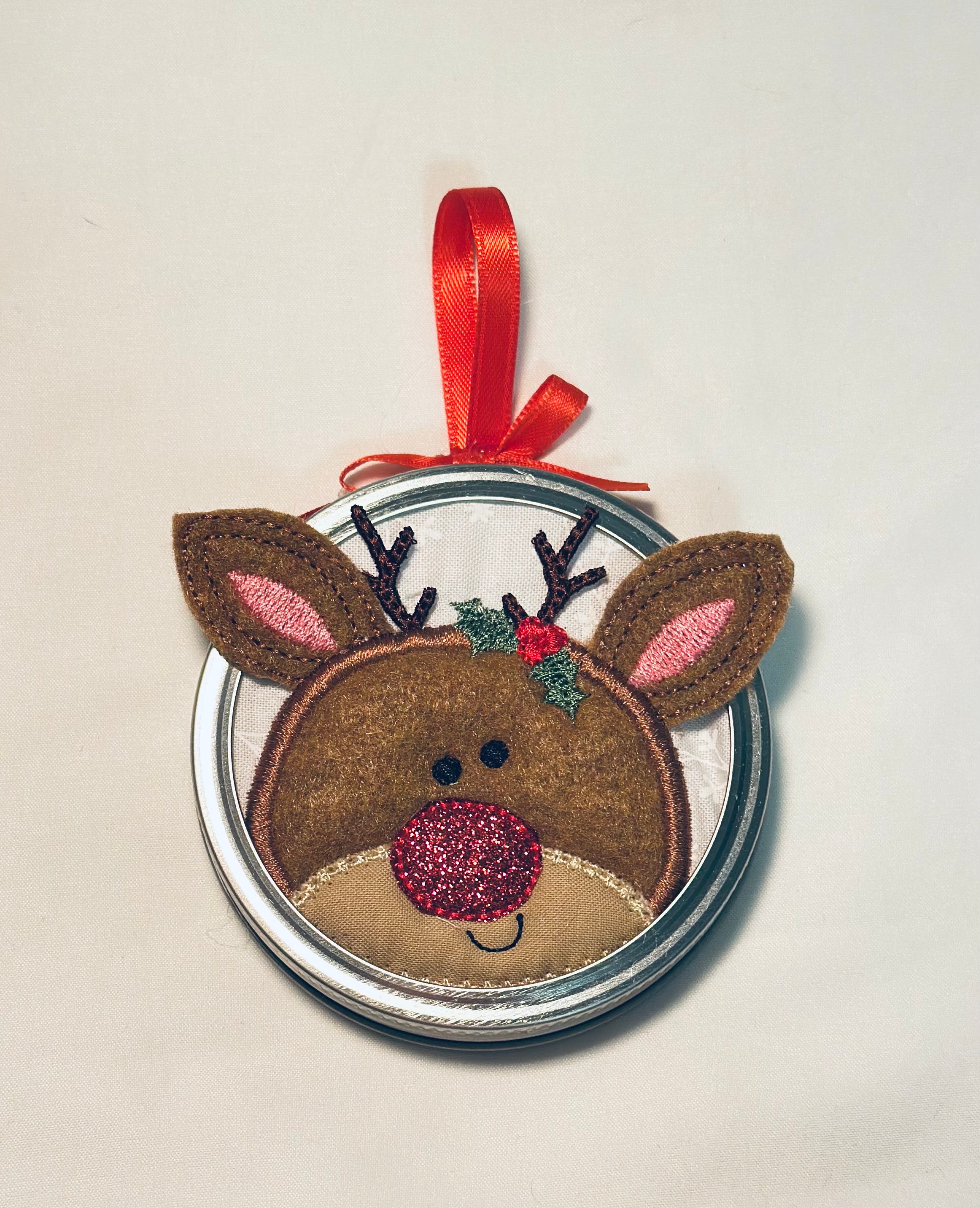 Reindeer Jar Topper Ornament
