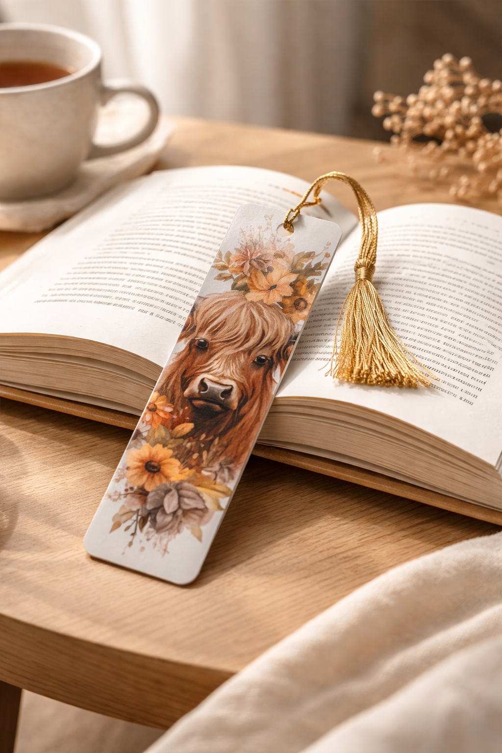 Highland Cow Autumn Bookmark 🐮🍂