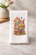 🌸💐 Title: Mum in Love Flower Cart Kitchen Towel 🦋✨