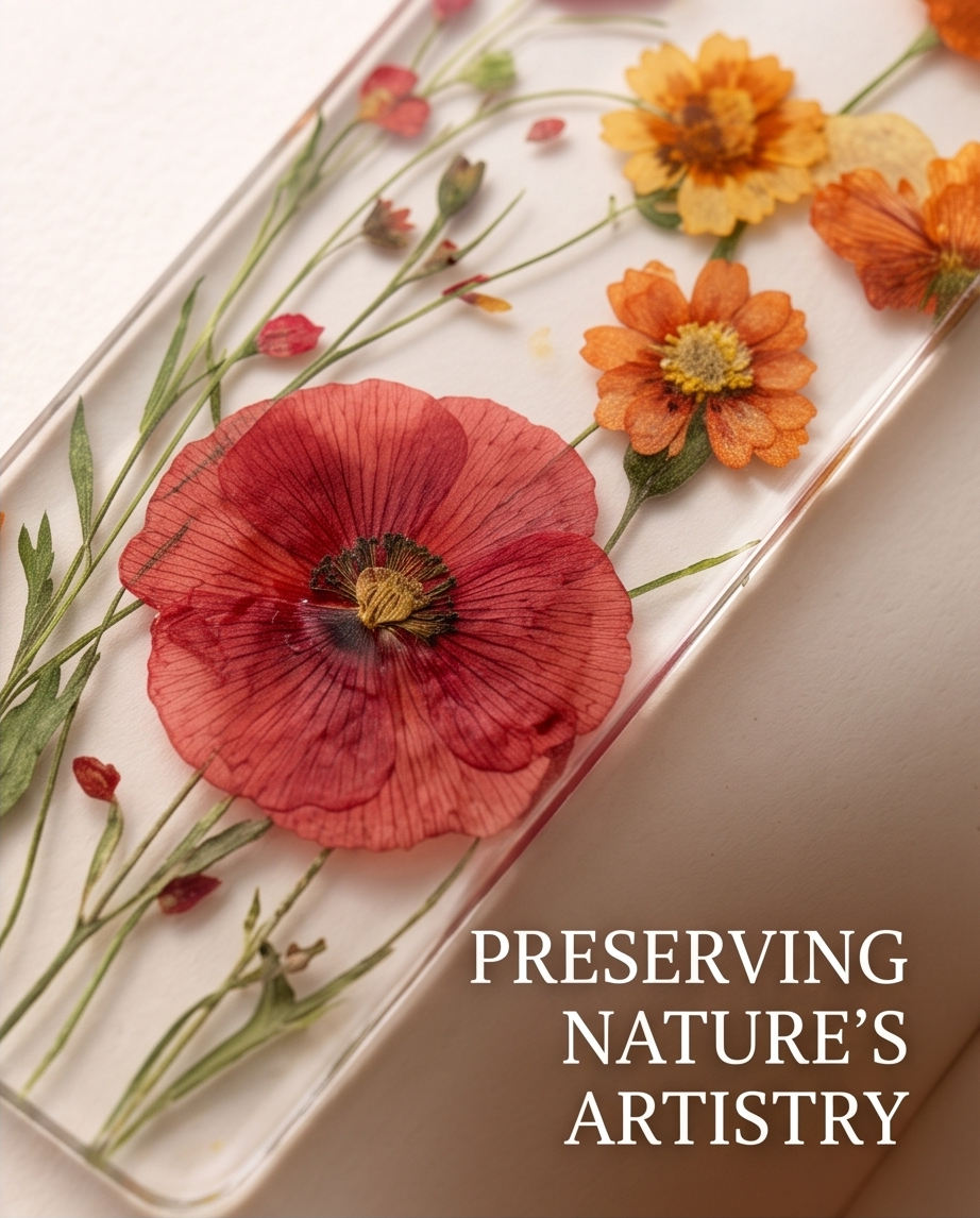 Orange and Red Floral Book Marker