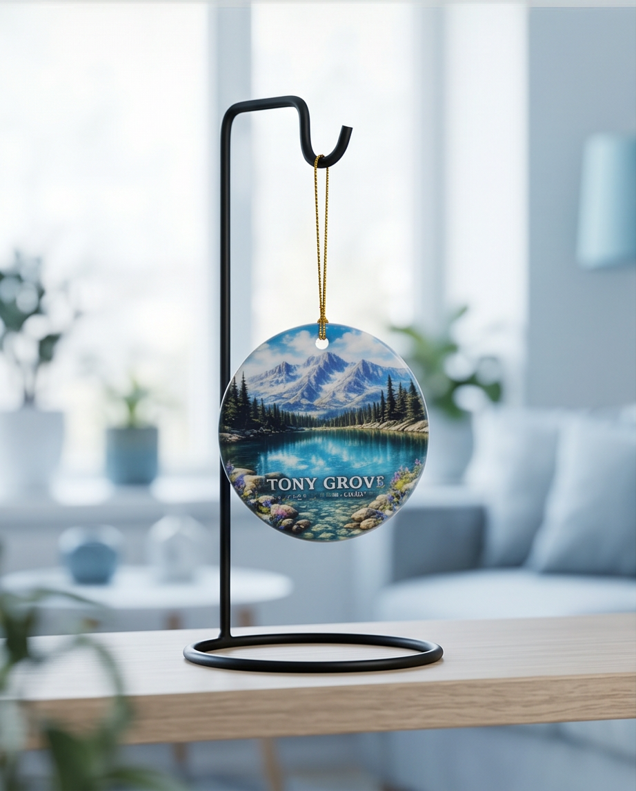 Tony Grove Utah Ornament – Scenic Logan Canyon Mountain Lake Design