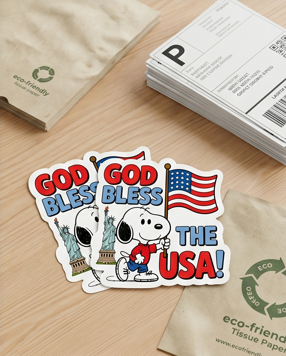 God Bless the USA Patriotic Sticker – American Flag & Freedom Celebration Decal