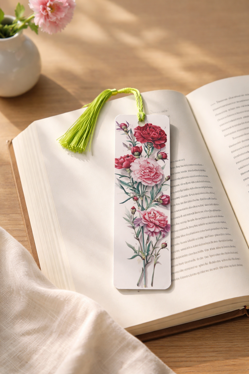 Carnation Bloom Bookmark 🌸📚