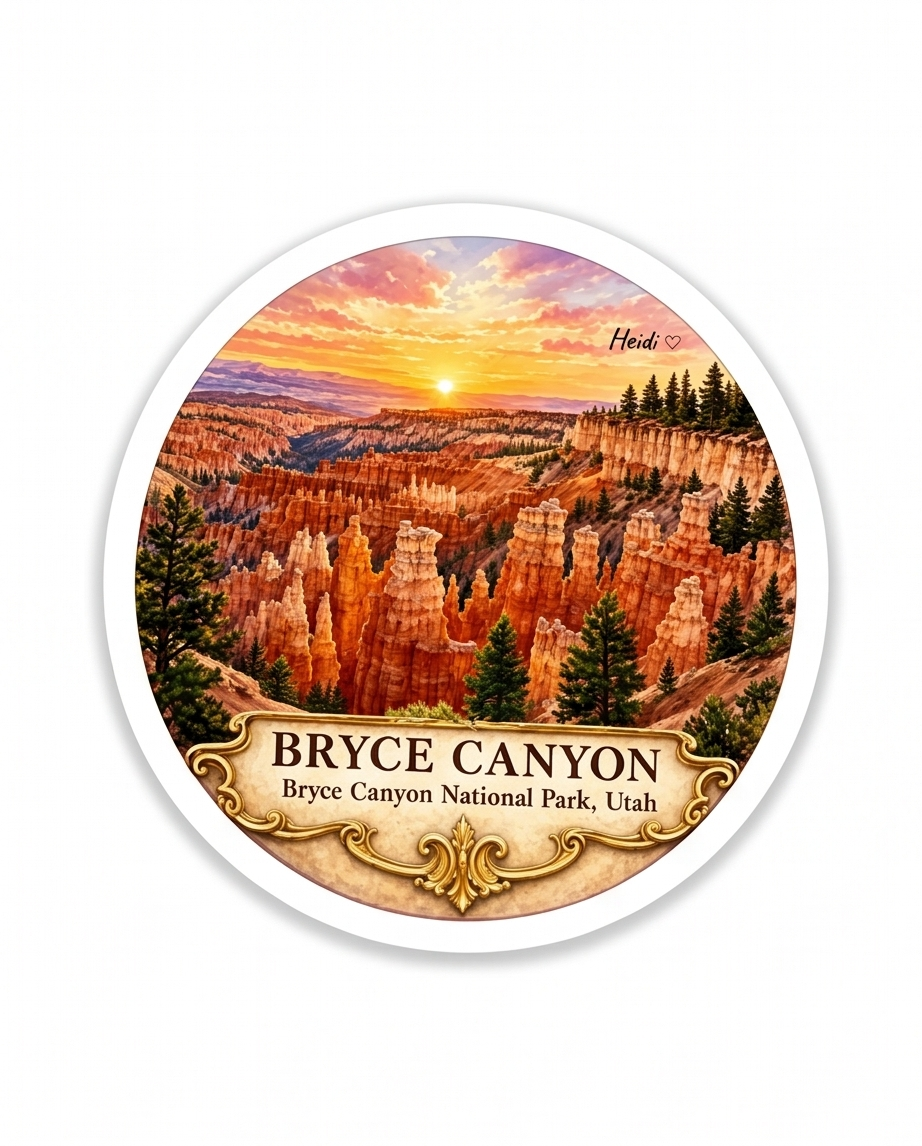 Bryce Canyon National Park Utah Sticker – Scenic Hoodoo Landscape Souvenir Decal