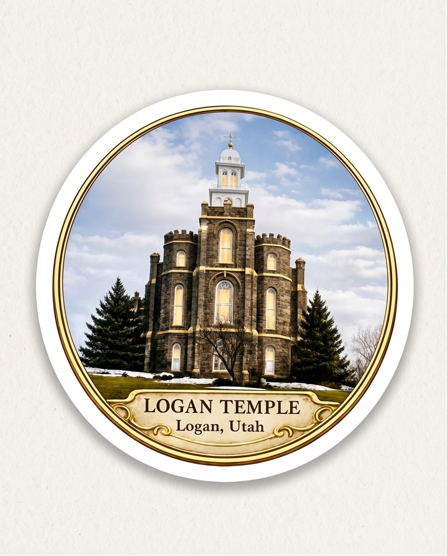 Logan Utah Temple Sticker – Historic Logan Temple Souvenir Decal