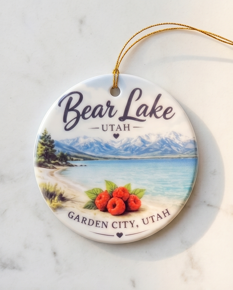Bear Lake Utah Ornament – Garden City Raspberry Shoreline Design