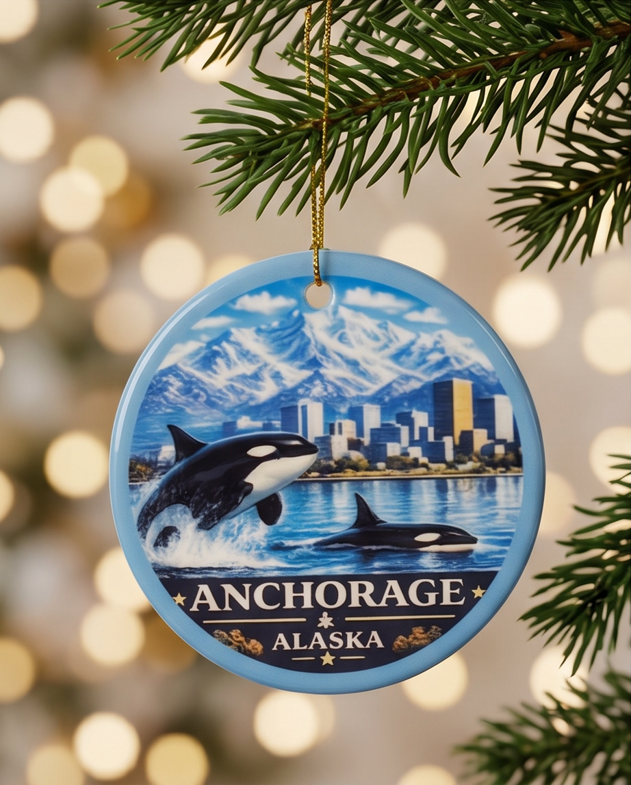 Anchorage Alaska Orca Ornament
