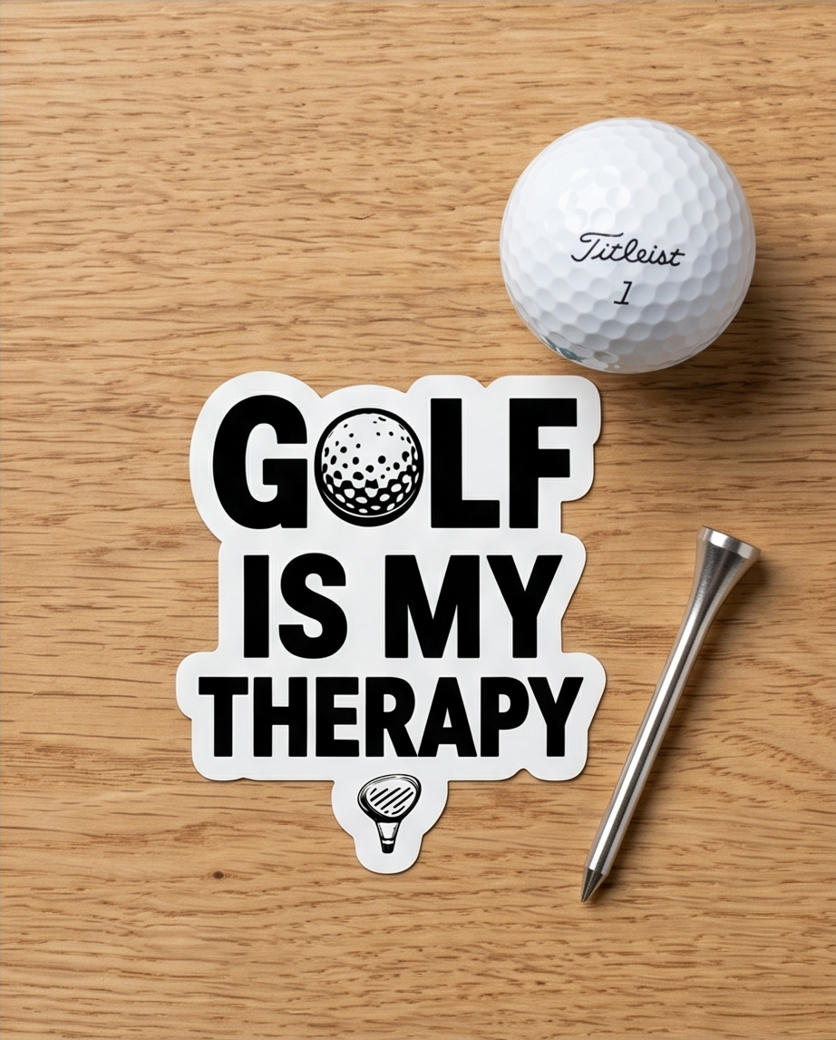 Golf Is My Therapy Sticker – Funny Golf Lover Decal