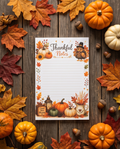 Thankful Notes Notepad | Thanksgiving Notepad | Fall Stationery Pad | Pumpkin Memo Pad | Turkey Notes | Autumn To Do List | Gratitude Gift