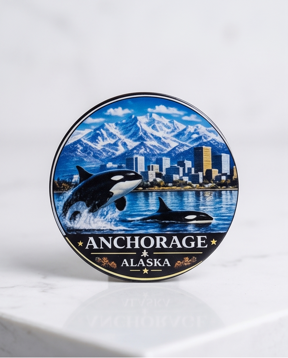 Anchorage Alaska Orca Whale Souvenir Magnet