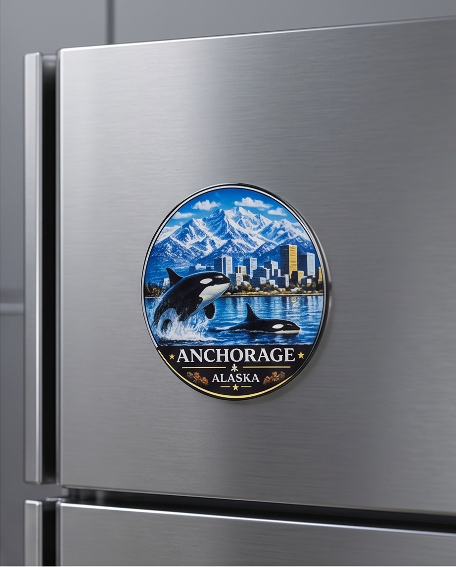 Anchorage Alaska Orca Whale Souvenir Magnet