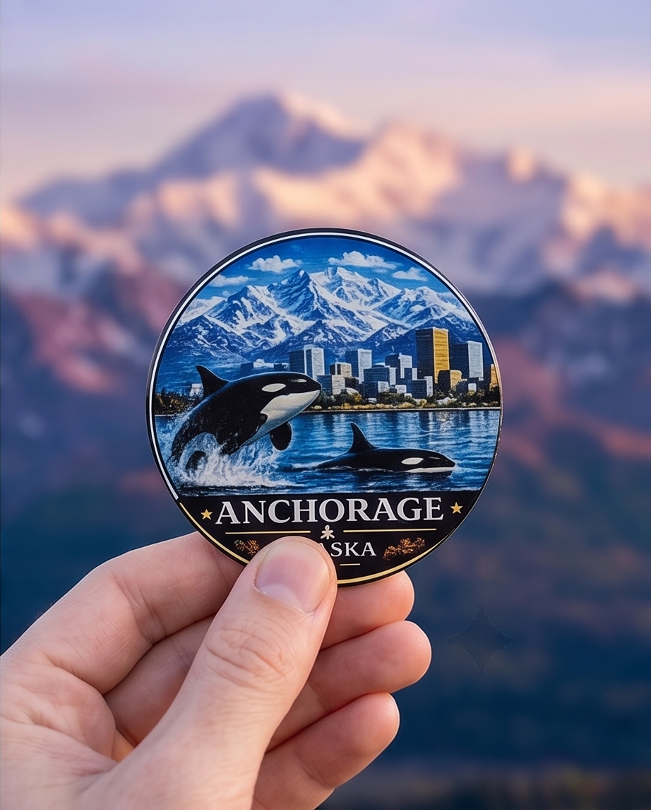 Anchorage Alaska Orca Whale Souvenir Magnet