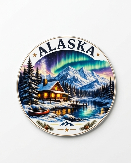 Alaska Wilderness Cabin Magnet