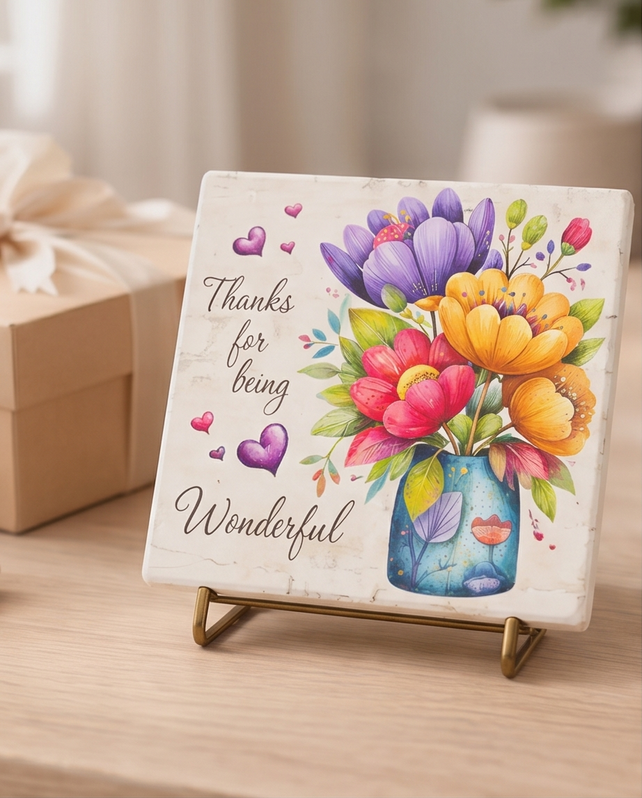 Thanks for Being Wonderful Floral Plaque ✨🌿