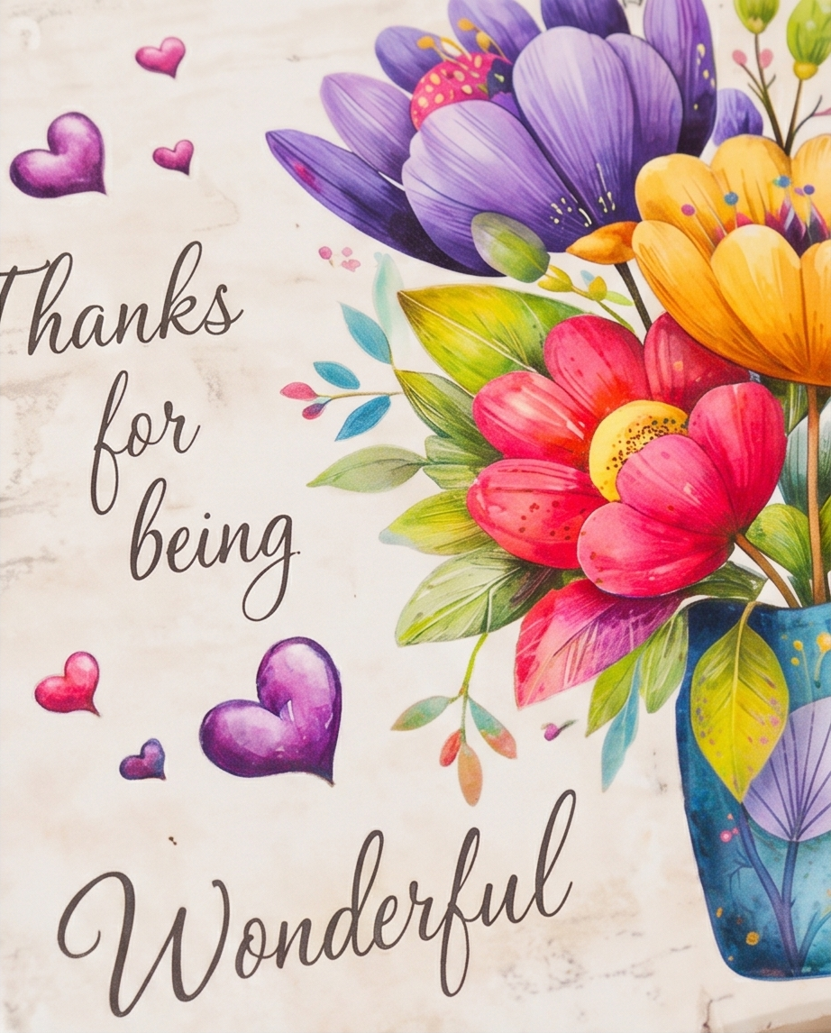 Thanks for Being Wonderful Floral Plaque ✨🌿
