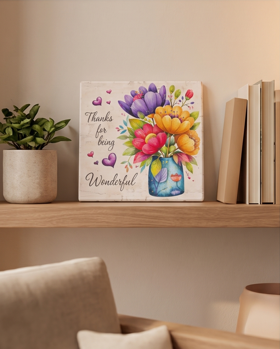 Thanks for Being Wonderful Floral Plaque ✨🌿
