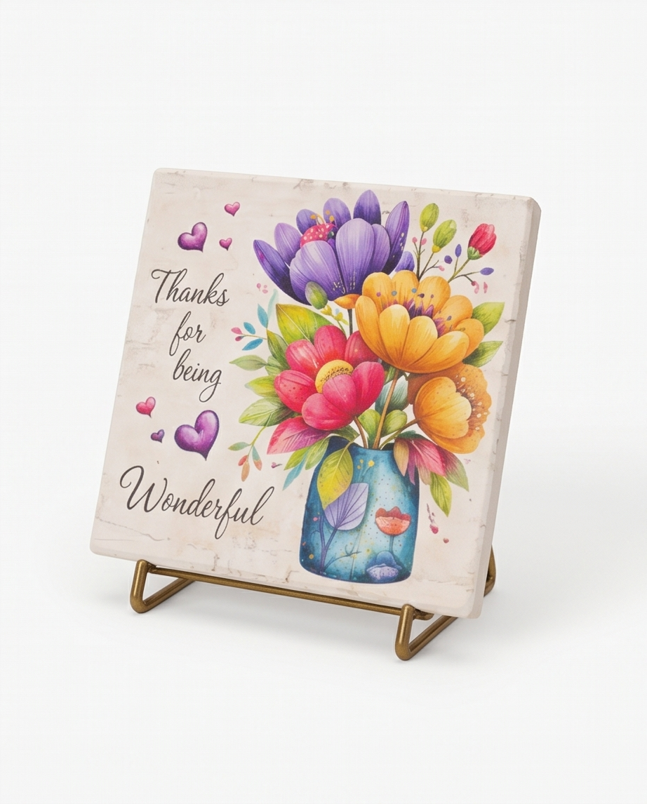 Thanks for Being Wonderful Floral Plaque ✨🌿