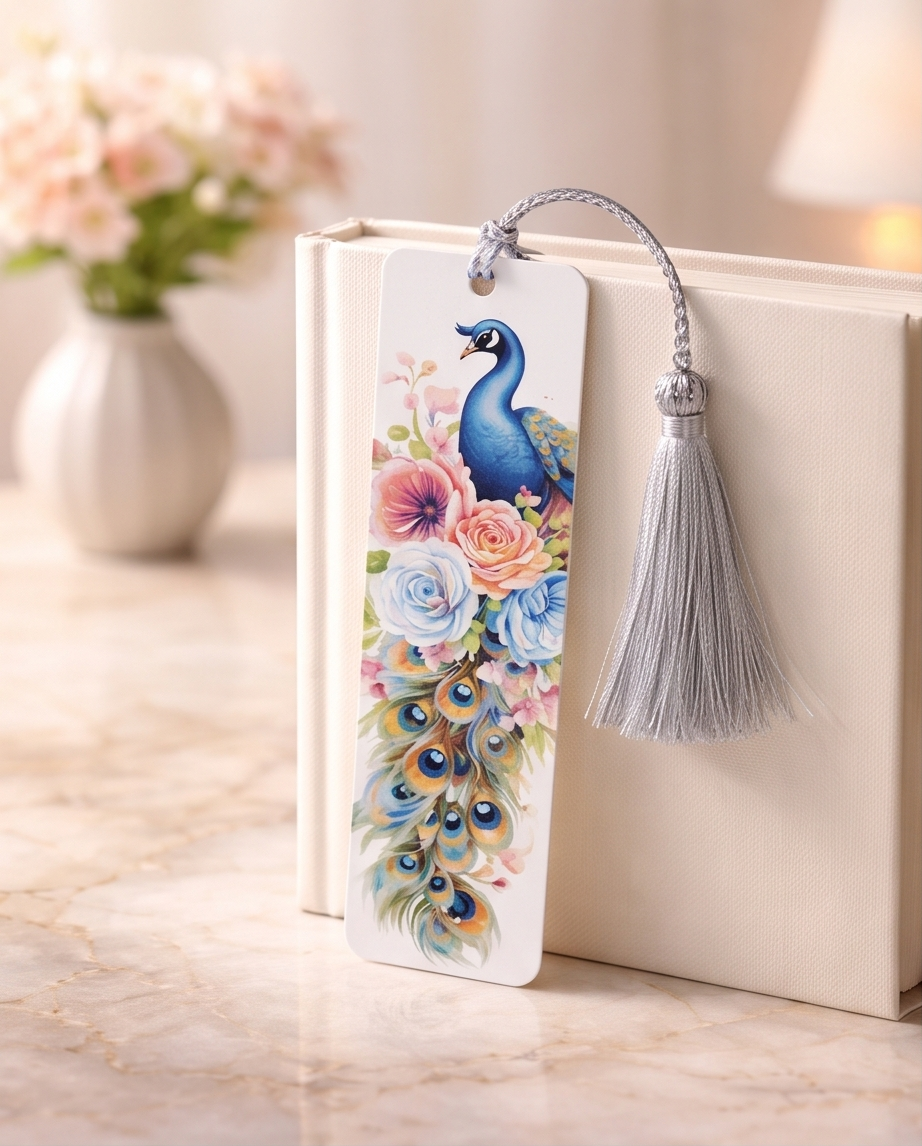 Royal Peacock Garden Bookmark ✨🌺📚