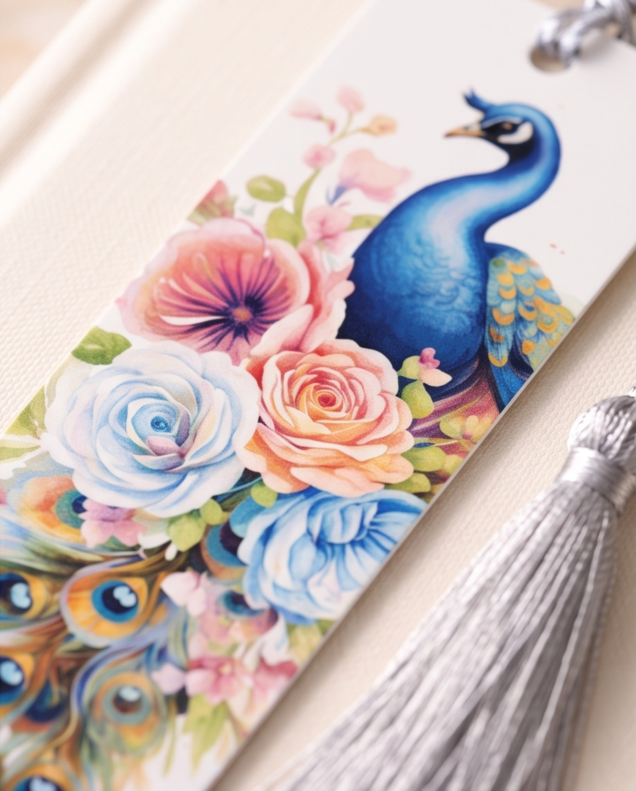 Royal Peacock Garden Bookmark ✨🌺📚