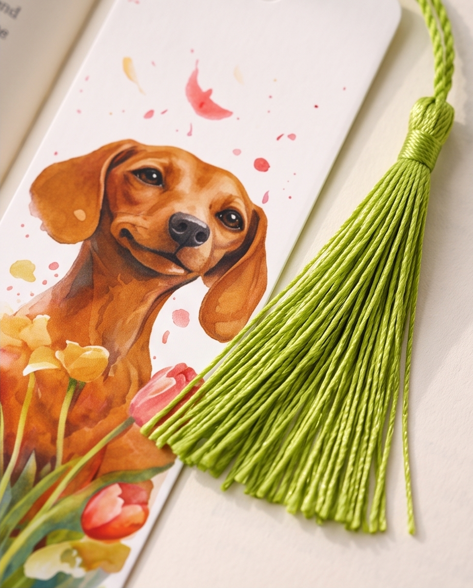 Tulip Trails Dachshund Bookmark ✨🐾📚