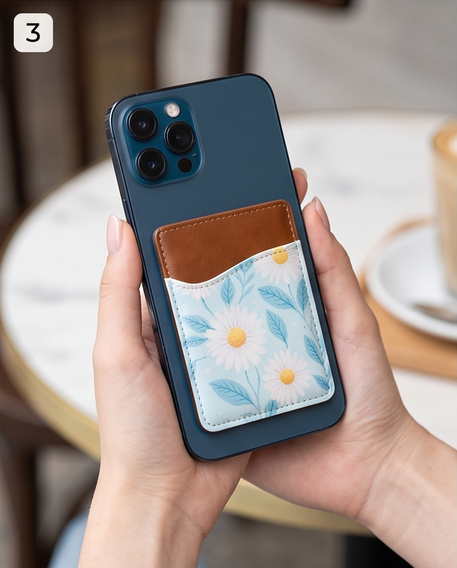 Daisy Bloom Leather Cardholder ✨🌿