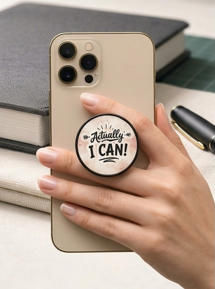 Actually I Can Phone Grip | Motivational Quote Phone Holder | Inspirational Phone Accessory | Positive Affirmation Gift for Her