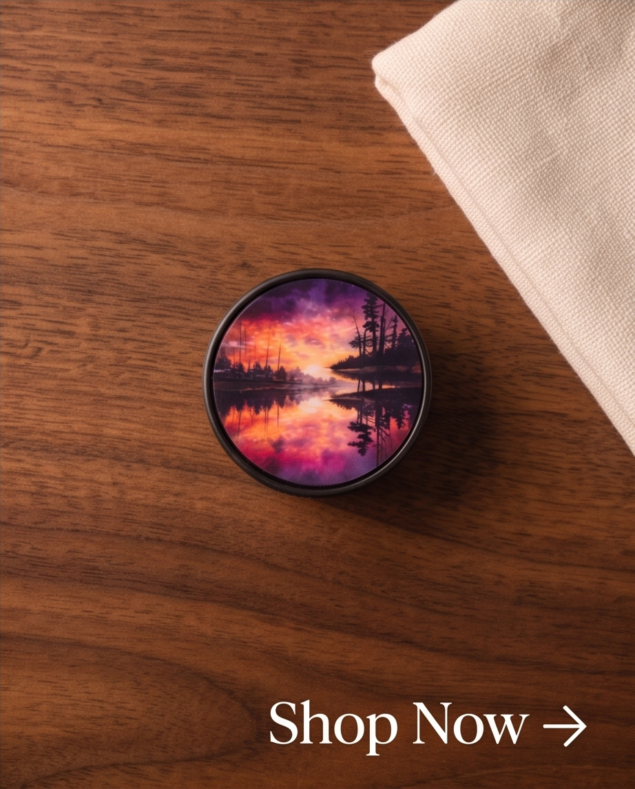 Sunset Lake Phone Grip | Purple Orange Nature Phone Holder | Scenic Landscape Phone Accessory | Outdoors Lover Gift