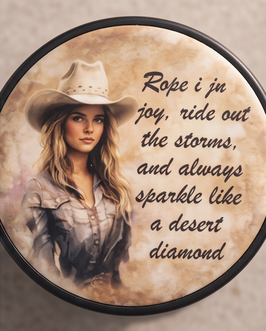 Western Cowgirl Phone Grip | Inspirational Quote Phone Holder | Rustic Country Phone Accessory | Cowgirl Gift for Her