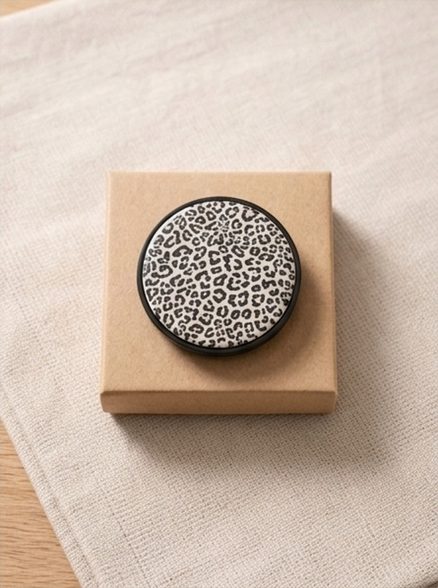 Black and White Leopard Print Phone Grip | Animal Print Phone Holder | Neutral Phone Accessory | Trendy Gift for Her