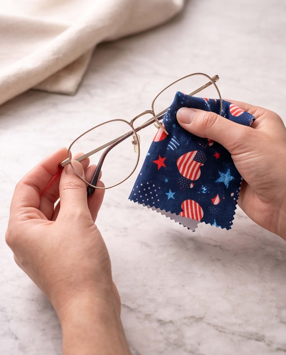 Patriotic Star Burst Glasses Cloth ⭐