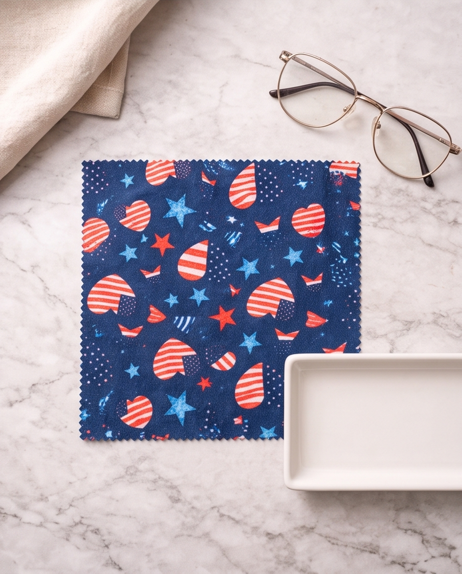 Patriotic Star Burst Glasses Cloth ⭐